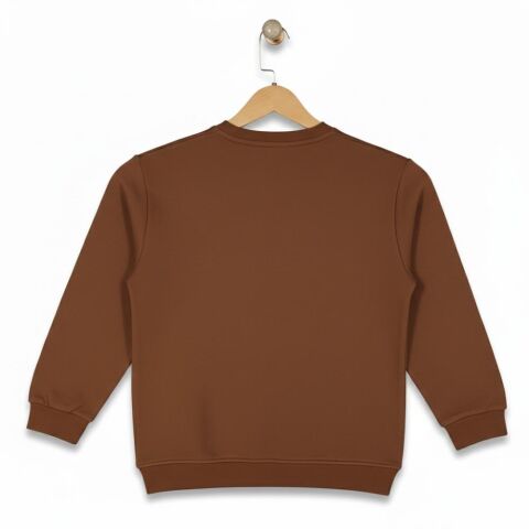 Erkek Çocuk Önü Baskılı Sweatshirt BGL-ST05235 A.KAHVE - 14 YAŞ