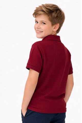 Erkek Kız Çocuk Polo Yaka Kısa Kollu Tişört BGL-ST05505 BORDO - 7 YAŞ