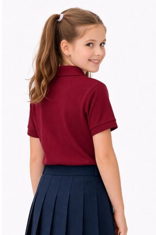 Erkek Kız Çocuk Polo Yaka Kısa Kollu Tişört BGL-ST05505 BORDO - 7 YAŞ
