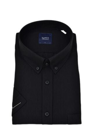 Erkek Klasik Düz Renk Kısa Kol Gömlek Pamuklu 9411 BGL-ST04745