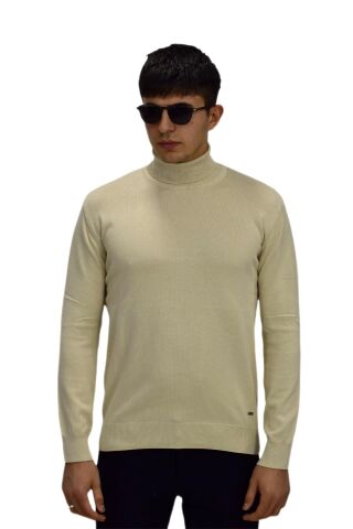 Erkek Spor Düz Balıkçı Yaka Kazak R21010 BGL-ST03179 TAŞ - XL