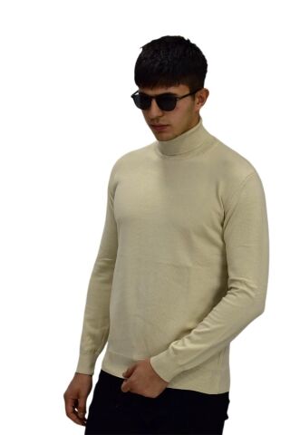 Erkek Spor Düz Balıkçı Yaka Kazak R21010 BGL-ST03179 TAŞ - XL