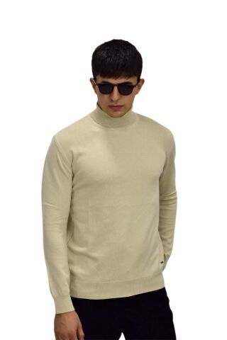 Erkek Spor Düz Balıkçı Yaka Kazak R21010 BGL-ST03179 TAŞ - XL
