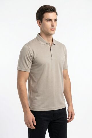 Erkek Polo Yaka Cepli Tişört 5107 BGL-ST04562 BEJ - M