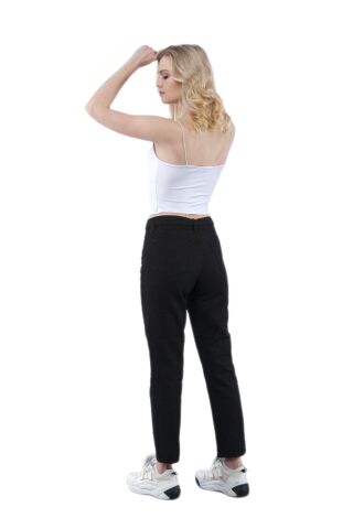 Kadın Siyah Mom Reaktif Kot Pantolon BGL-ST02252 SİYAH - 36