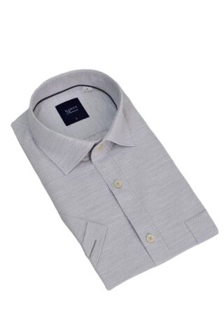 Erkek Klasik Kısa Kol Gömlek  9528 BGL-ST04749 GRİ - XL