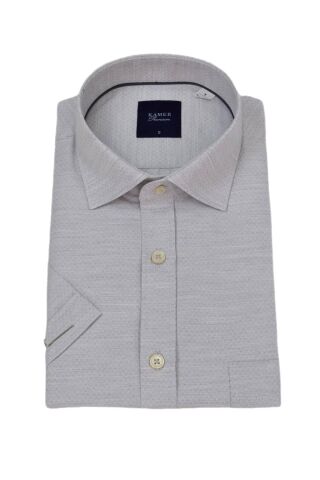 Erkek Klasik Kısa Kol Gömlek  9528 BGL-ST04749 GRİ - XL