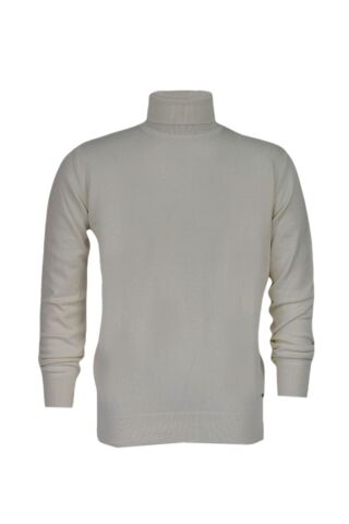 Erkek Spor Düz Balıkçı Yaka Kazak R21010 BGL-ST03179 EKRU - XL