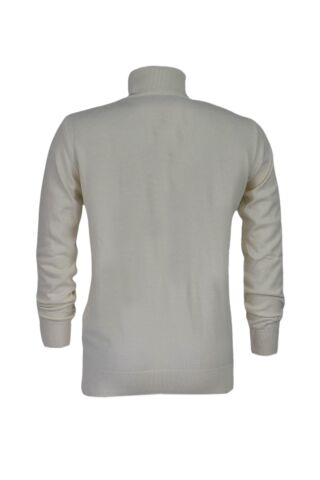 Erkek Spor Düz Balıkçı Yaka Kazak R21010 BGL-ST03179 EKRU - XL