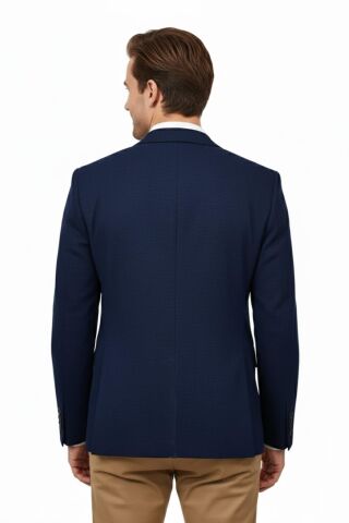 Erkek Tek Spor Ceket Çift Yırtmaçlı BGL-ST04982 LACİVERT - 56