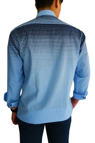 Erkek Silim Fit Puantiyeli Gömlek BGL-ST00992