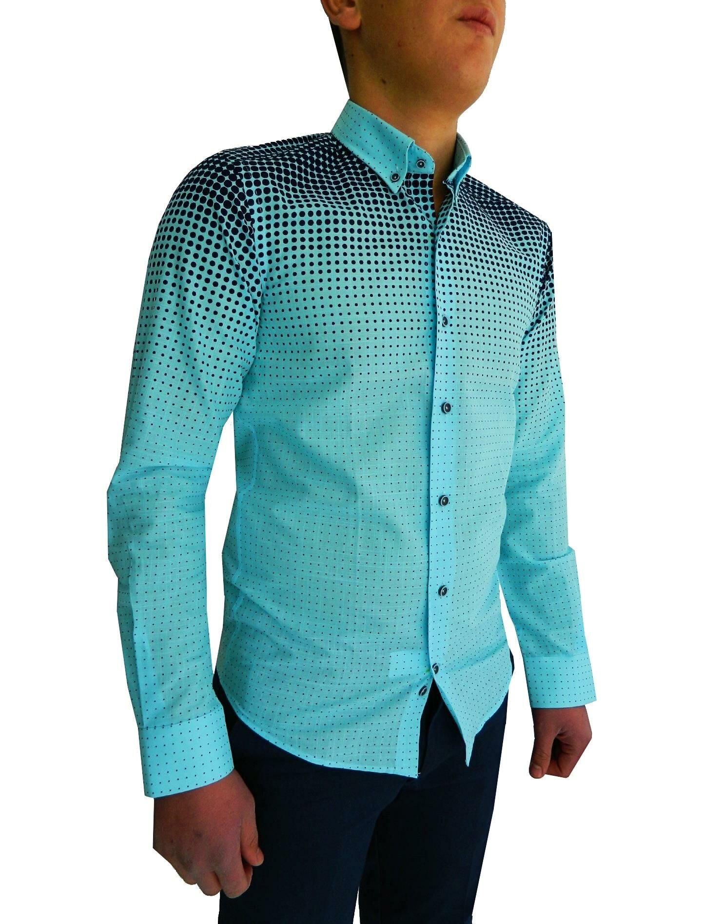 Erkek Silim Fit Puantiyeli Gömlek BGL-ST00992