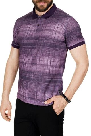 Erkek Polo Yaka Baskılı Tişört BGL-ST00530 MOR - L