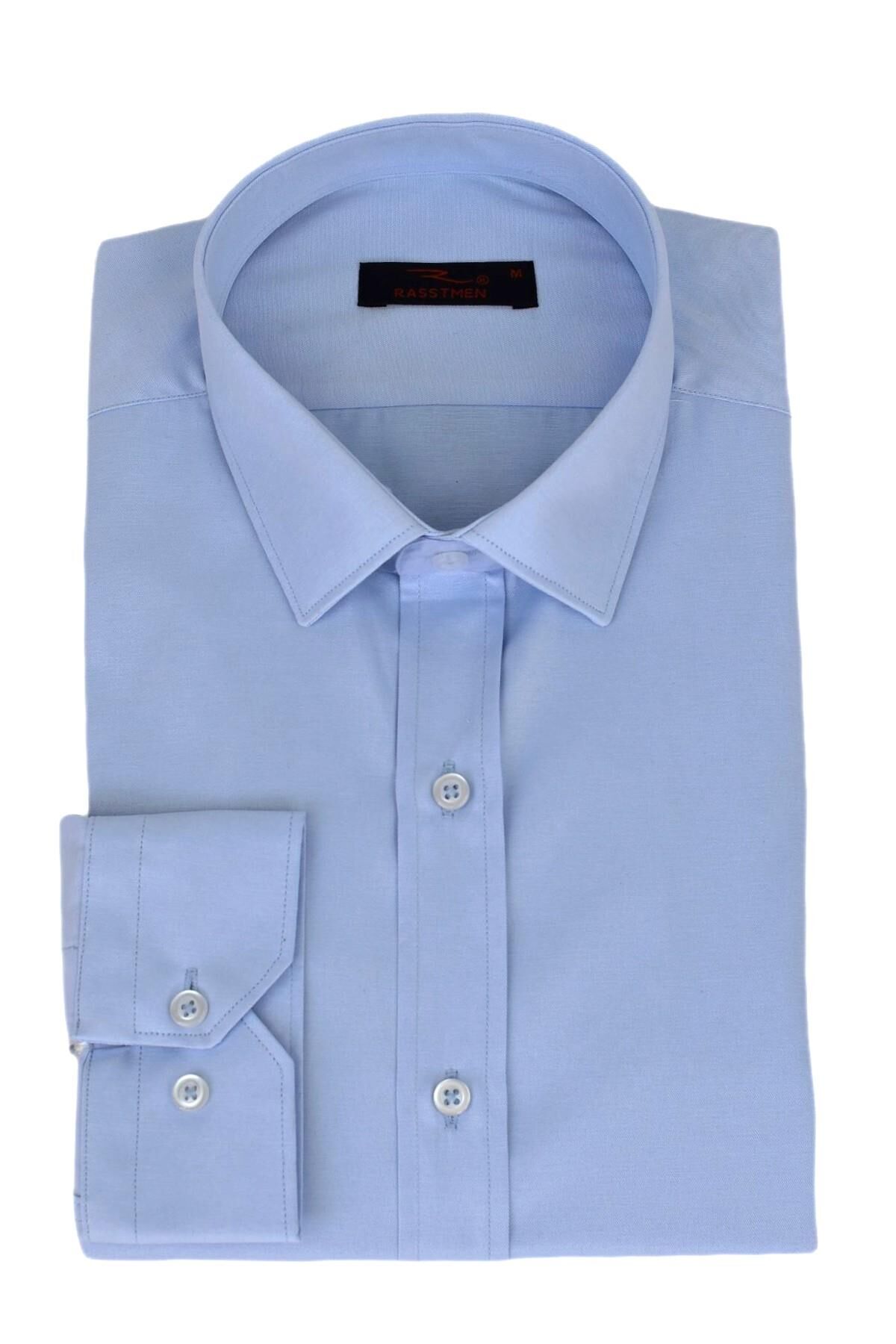 Erkek Silim Fit Uzun Kol Gömlek BGL-ST03302 BUZ.MAVİ - 2XL