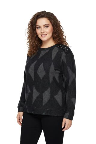 Kadın Sıfıryaka Sweatshirt  BGL-ST05113 SİYAH - M
