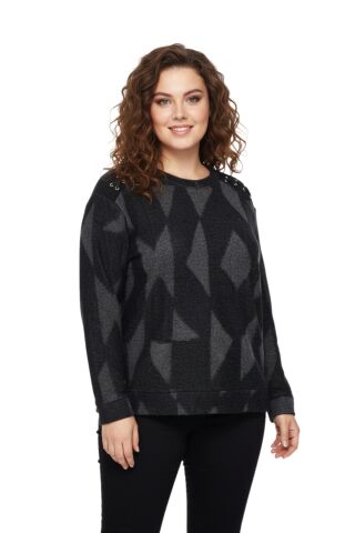 Kadın Sıfıryaka Sweatshirt  BGL-ST05113 SİYAH - M