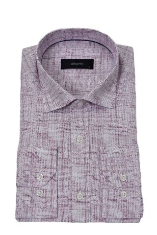 Erkek Klasik Puantiyeli Tek Cepli Gömlek BGL-ST03908