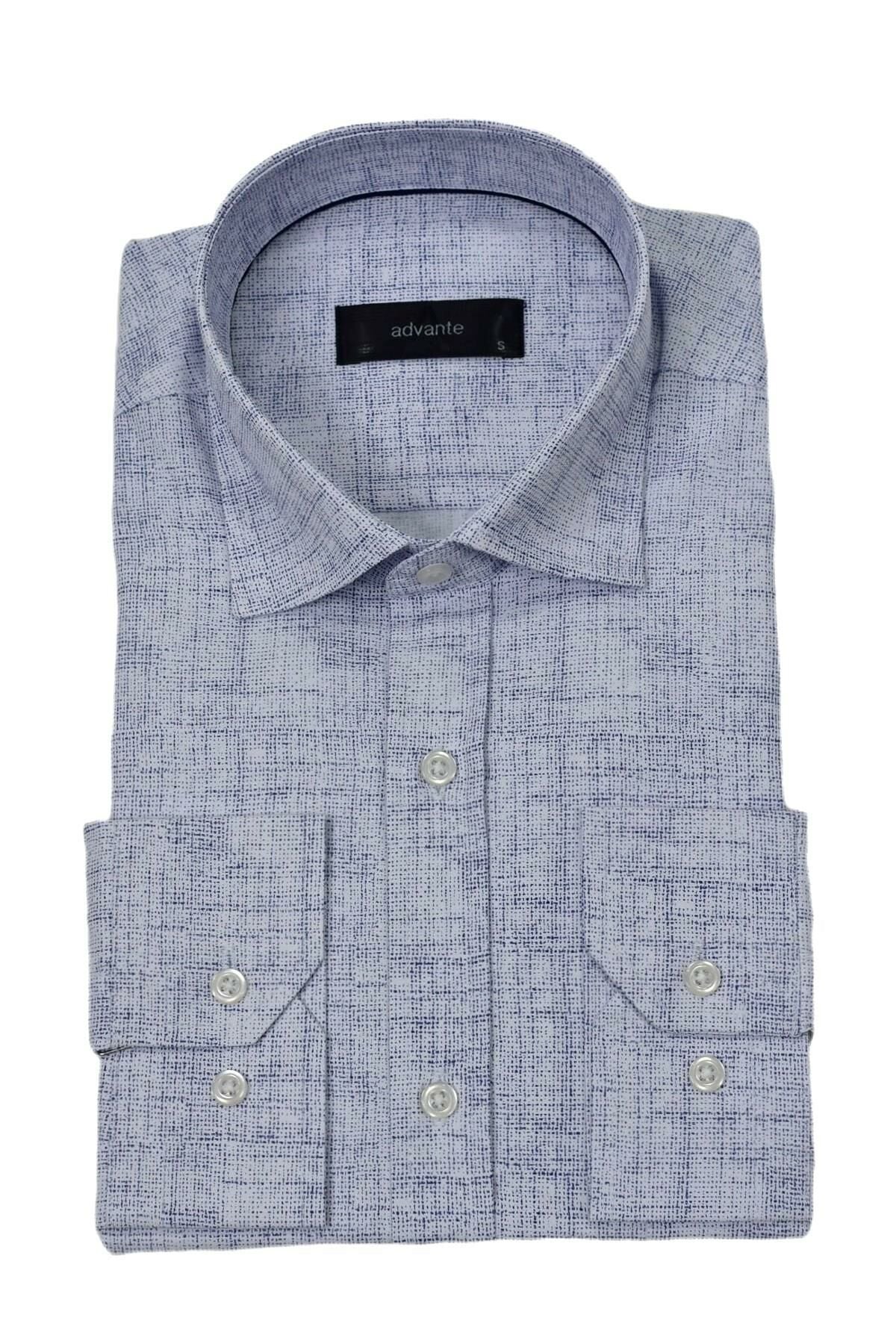 Erkek Klasik Puantiyeli Tek Cepli Gömlek BGL-ST03908