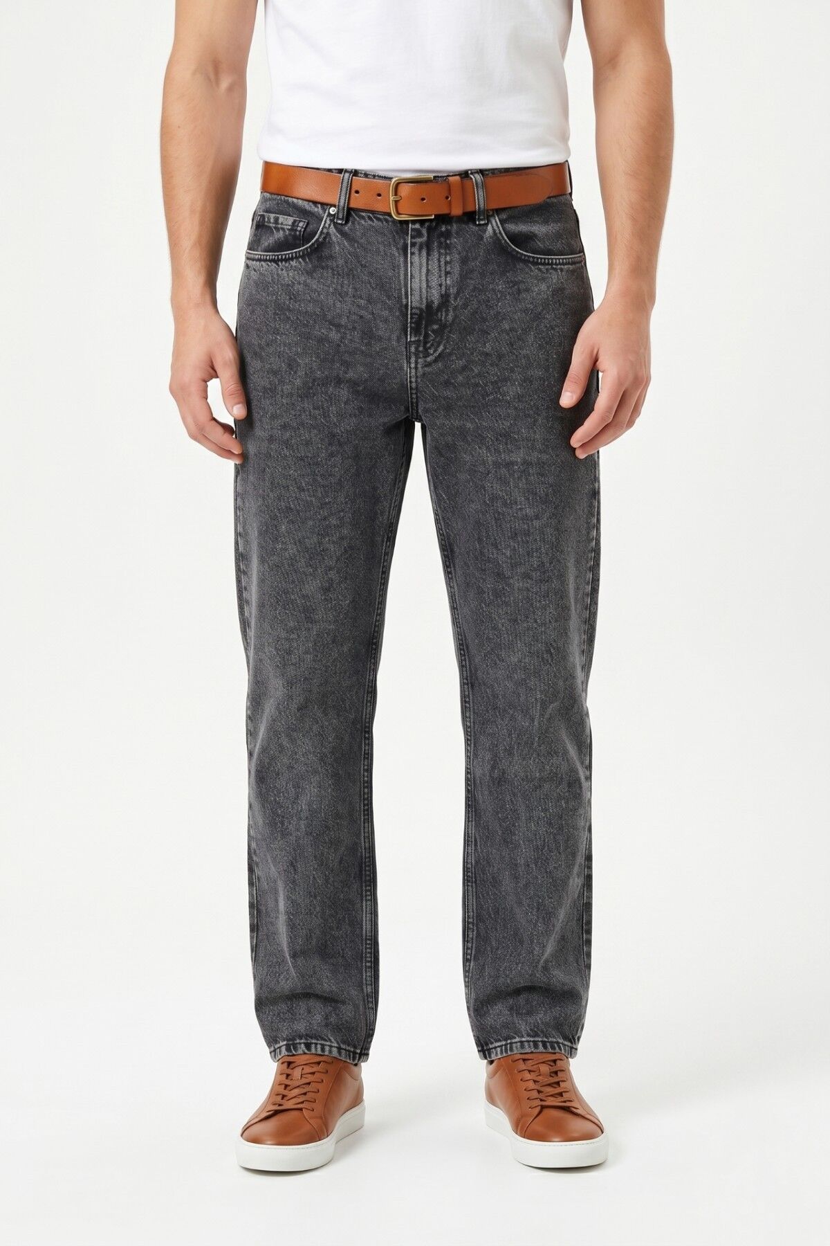 Erkek Baggy Jeans Pantolon BGL-ST05448 FÜME - 33/34