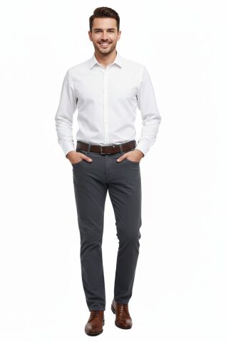 Erkek Regular Fit 5 Cep Kadife Pantolon 320 BGL-ST05054 GRİ - 40