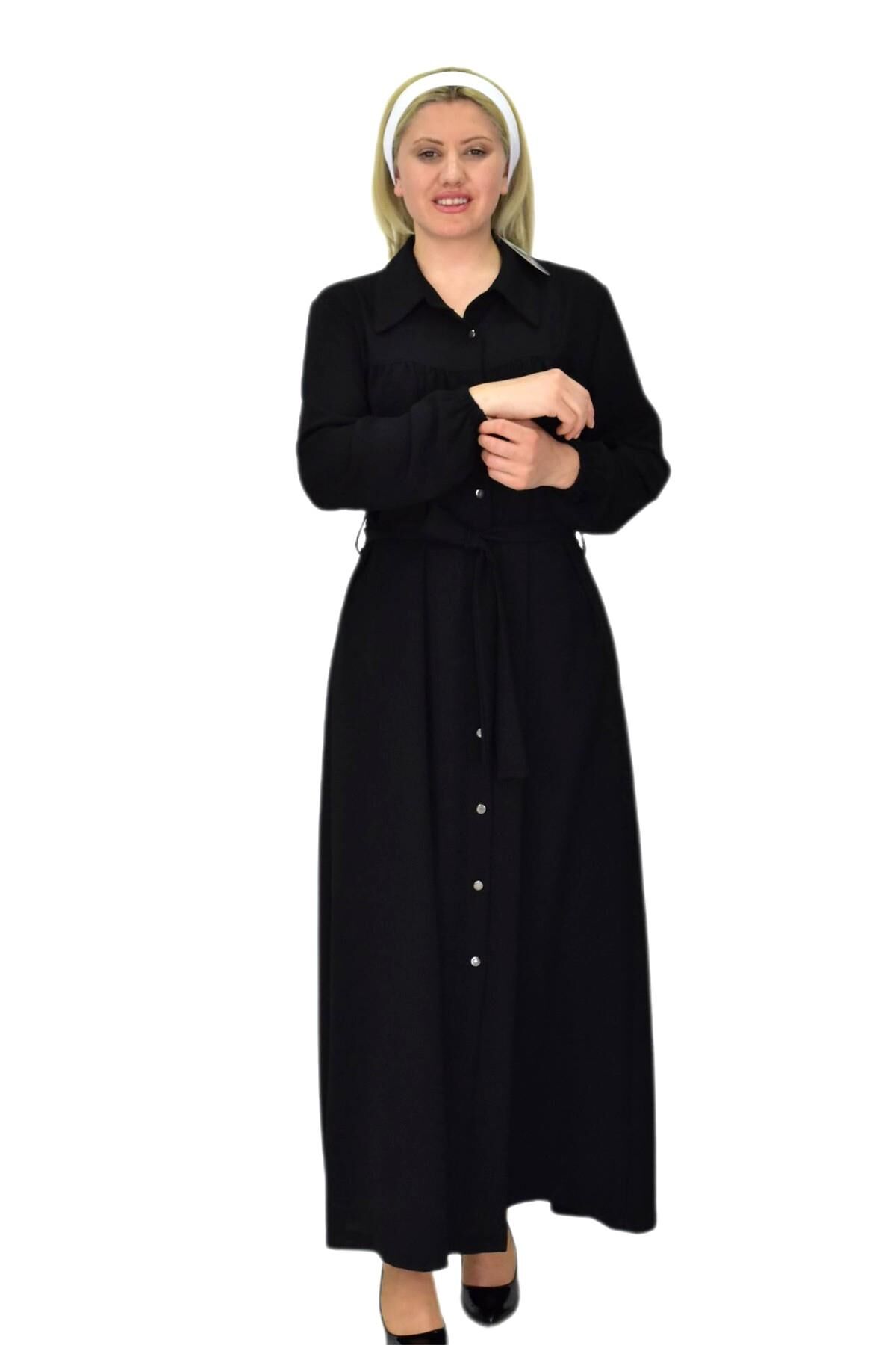Kadın Ferace Elbise BGL-ST03809 SİYAH - 46