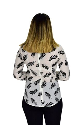 Kadın Krep Yaprak Bluz SM3018