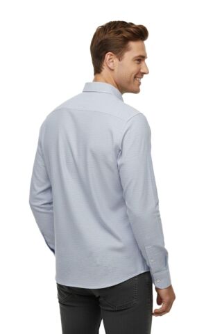 Erkek Klasik Uzun Kol Tek Cepli Gömlek BGL-ST04821 MAVİ - 2XL