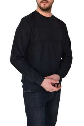 Erkek Büyük Beden Sıfır Yaka Sweatshirt 2245-BTL BGL-ST02357 SİYAH - 4XL
