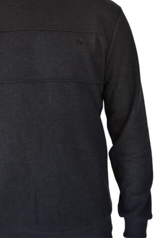 Erkek Büyük Beden Sıfır Yaka Sweatshirt 2245-BTL BGL-ST02357 SİYAH - 4XL