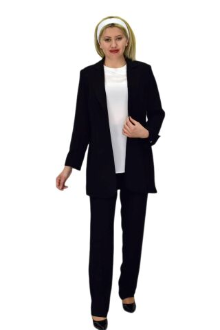 Kadın Ceket Pantolon Bluz 3 Lü Takım BGL-ST03808 SİYAH - 40