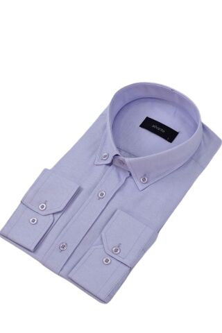 Erkek Klasik Tek Cepli Uzun Kol Gömlek BGL-ST04339 LİLA - XL