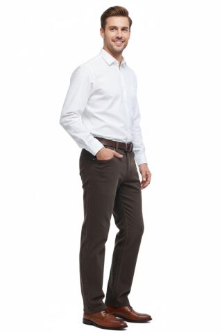Erkek Regular Fit 5 Cep Kadife Pantolon 320 BGL-ST05054 A.KAHVE - 38