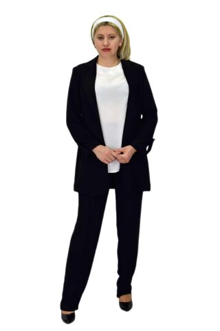Kadın Ceket Pantolon Bluz 3 Lü Takım BGL-ST03808 SİYAH - 46