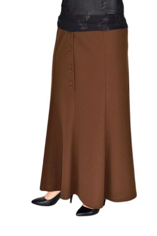 Kadın Kumaş Etek Lastikli Kemer Balık Model BGL-ST03327 KAHVE - 44