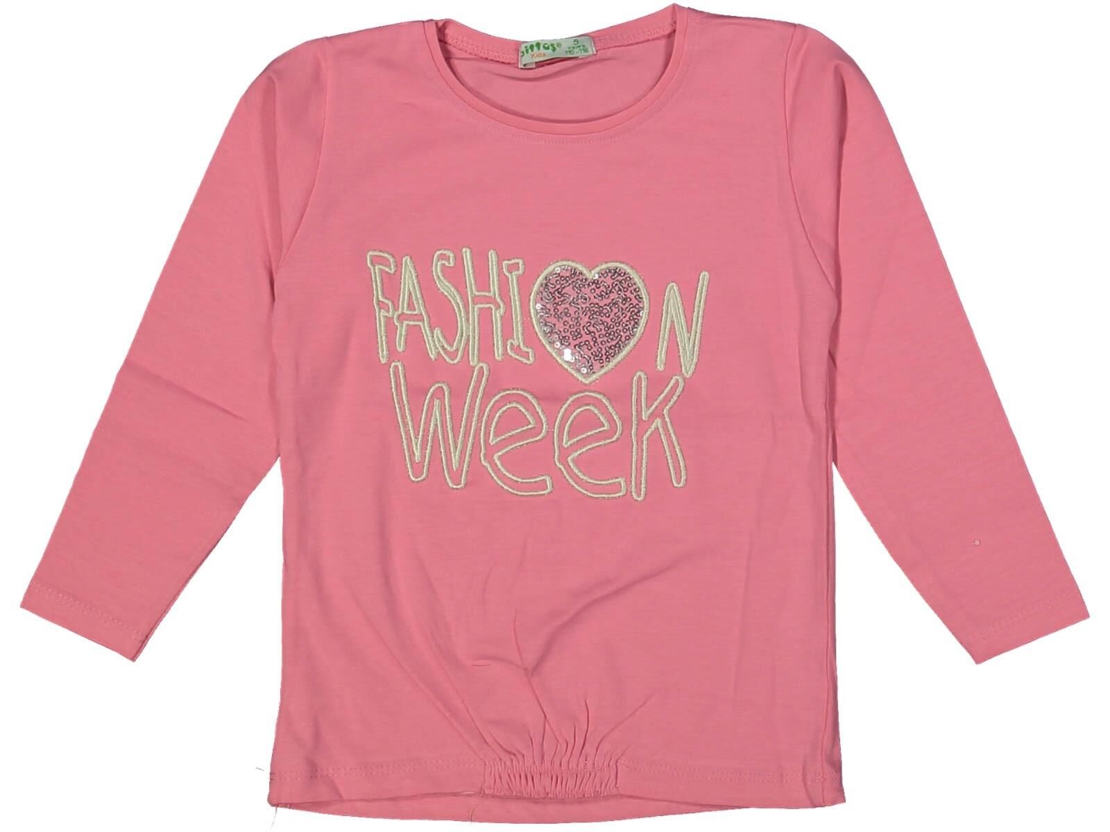 Kız Çocuk Mevsimlik Kalpli Fashion Sweatshirt BGL-ST03652 PEMBE - 12 YAŞ