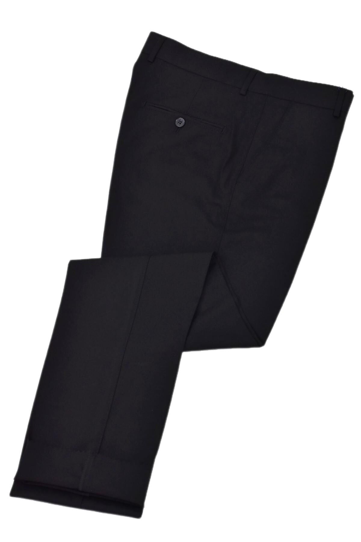 Erkek Klasik Pilesiz  Kumaş Pantolon P1164 BGL-ST04742 SİYAH - 50