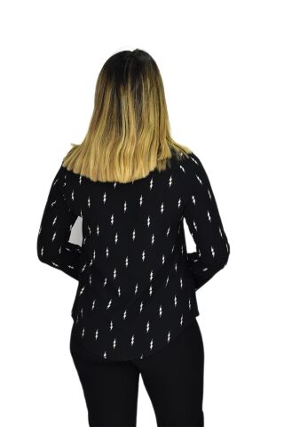 Kadın Yeşil Desenli Bluz BGL-ST00592 MİNT-YEŞİLİ - 40
