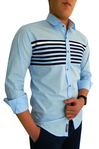 KAMER ERKEK ÇİZGİ DETAYLI GÖMLEK 7343