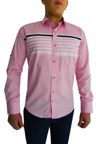 KAMER ERKEK ÇİZGİ DETAYLI GÖMLEK 7343