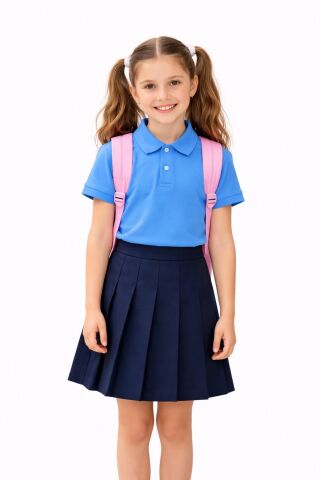 Erkek Kız Çocuk Polo Yaka Kısa Kollu Tişört BGL-ST05505 TURKUAZ - 11 YAŞ