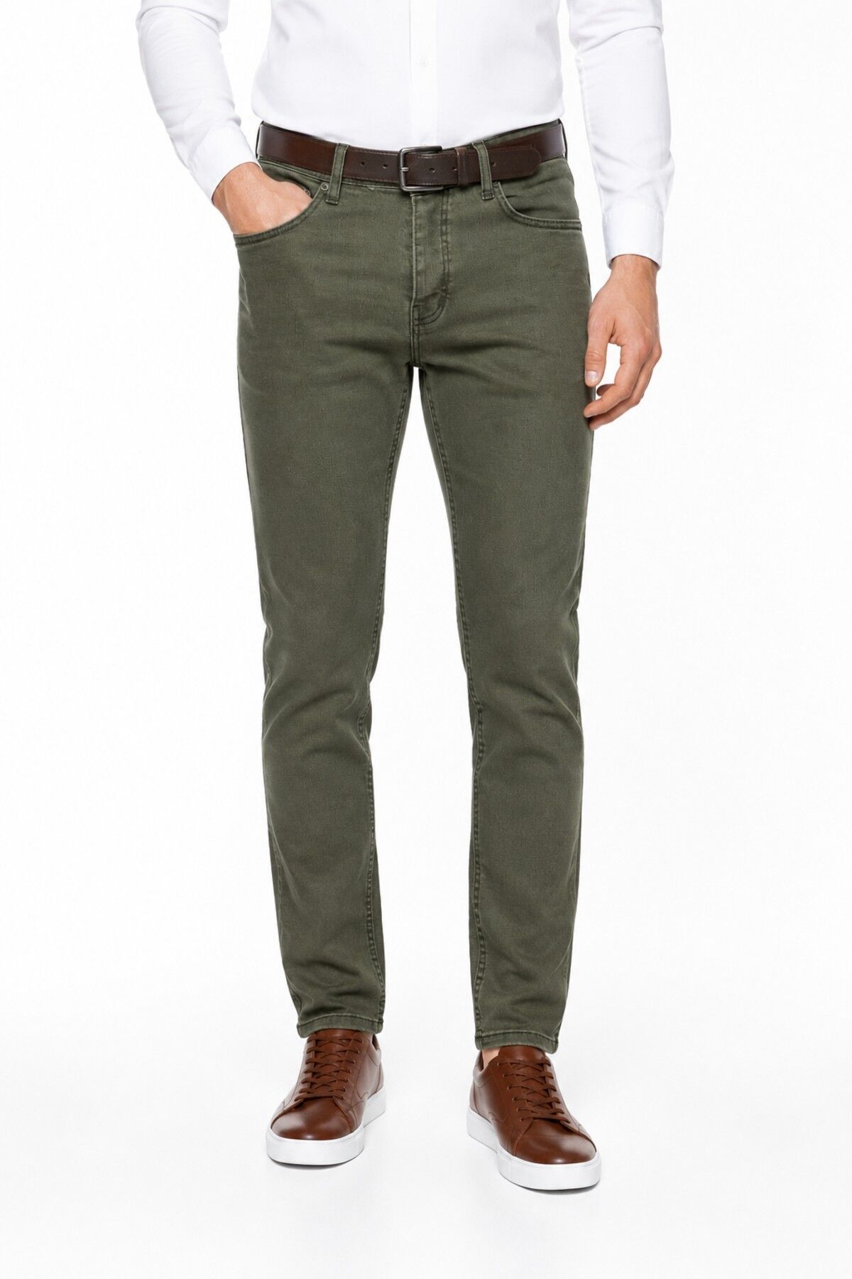 Erkek Silim Fit Jeans Model Pantolon 311 BGL-ST05456 HAKİ - 33/34