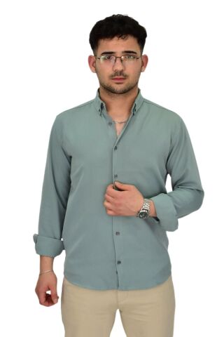 Erkek Spor Gömlek Regular Fit 9601 BGL-ST04412 MİNT-YEŞİLİ - L