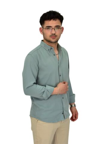 Erkek Spor Gömlek Regular Fit 9601 BGL-ST04412 MİNT-YEŞİLİ - L