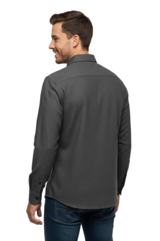 Erkek Kışlık Uzun Kol Tek Cepli Gömlek BGL-ST04820 BEJ - 2XL
