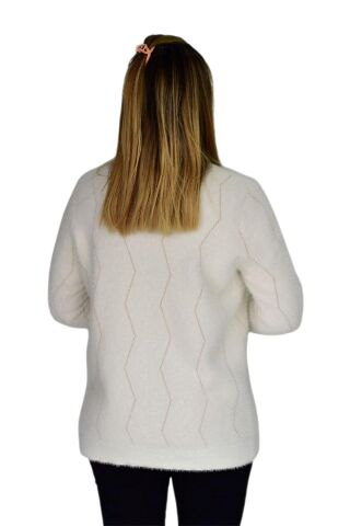 Kadın Yumoş Triko Hırka BGL-ST03359 EKRU - STANDART