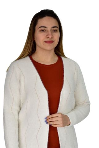 Kadın Yumoş Triko Hırka BGL-ST03359 EKRU - STANDART