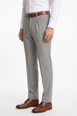 Erkek Pileli Klasik  Kumaş Pantolon 2007P BGL-ST05609 A.GRİ - 46