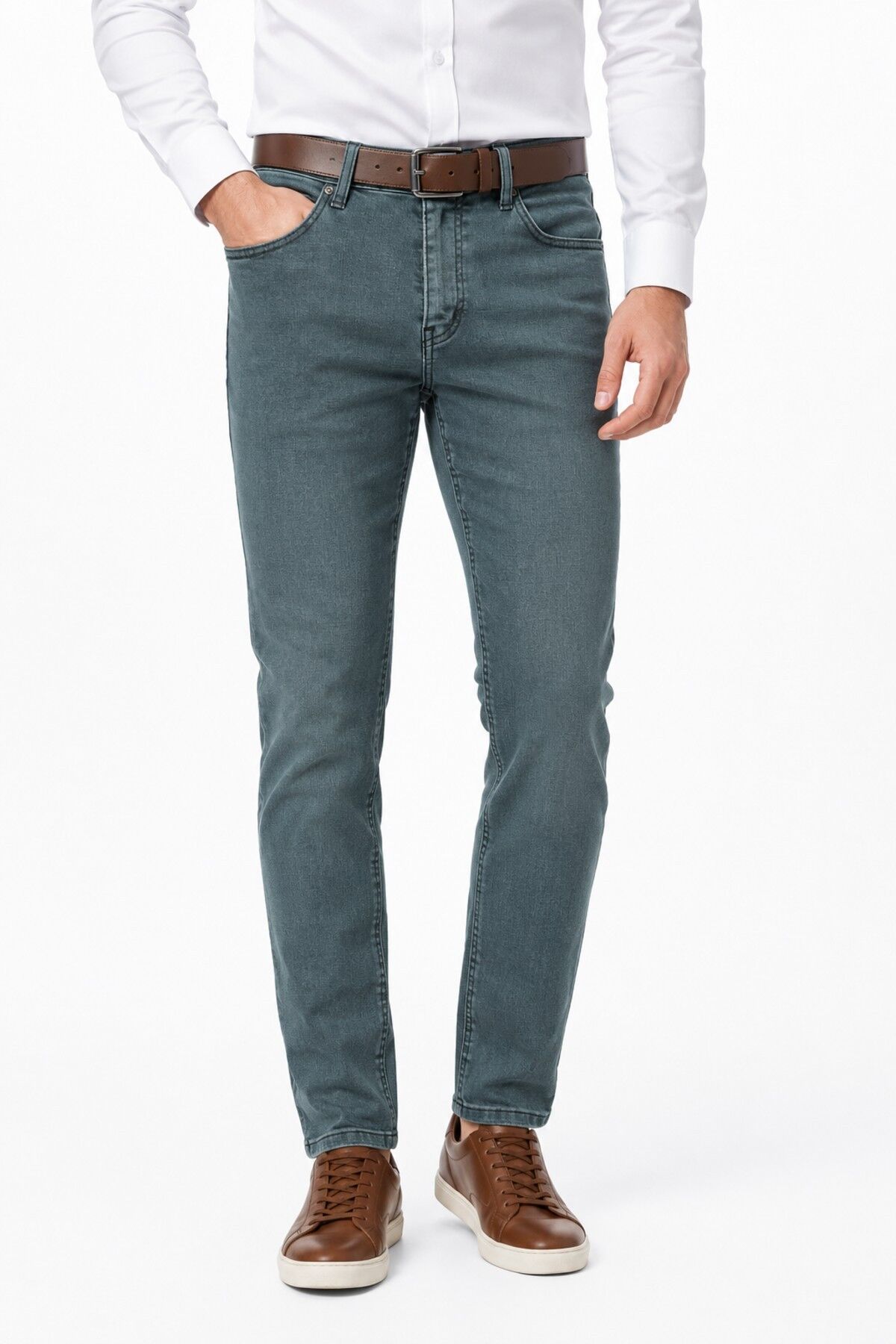 Erkek Silim Fit Jeans Model Pantolon 311 BGL-ST05456 MİNT-YEŞİLİ - 30