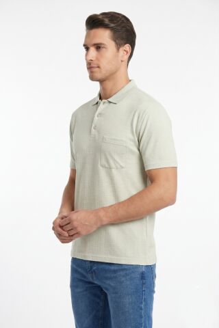 Erkek Polo Yaka Kısa Kollu Cepli Tişört Klasik Kalıp 5302 BGL-ST05534 TAŞ - 2XL
