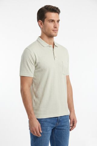 Erkek Polo Yaka Kısa Kollu Cepli Tişört Klasik Kalıp 5302 BGL-ST05534 TAŞ - 2XL